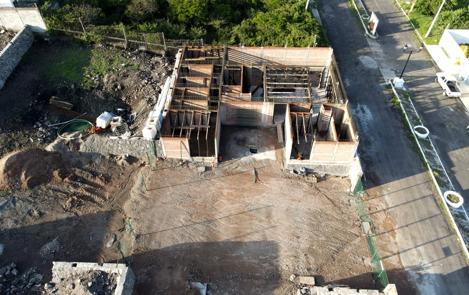 Avance de construcción de las casas